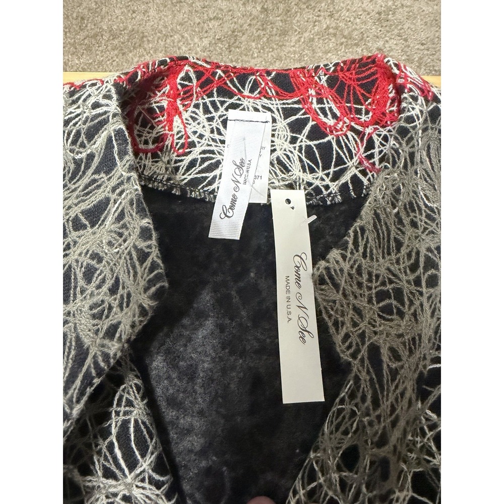 NWT Artsy Textured Womens 2XL Jacket Dense Stitching Swirling Lines Flared ALine - Picture 9 of 10